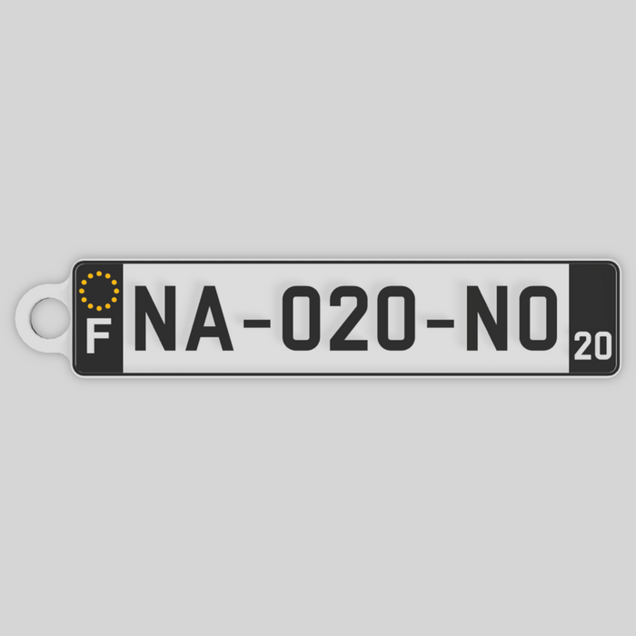Car License Plate Keychain Black (FR)