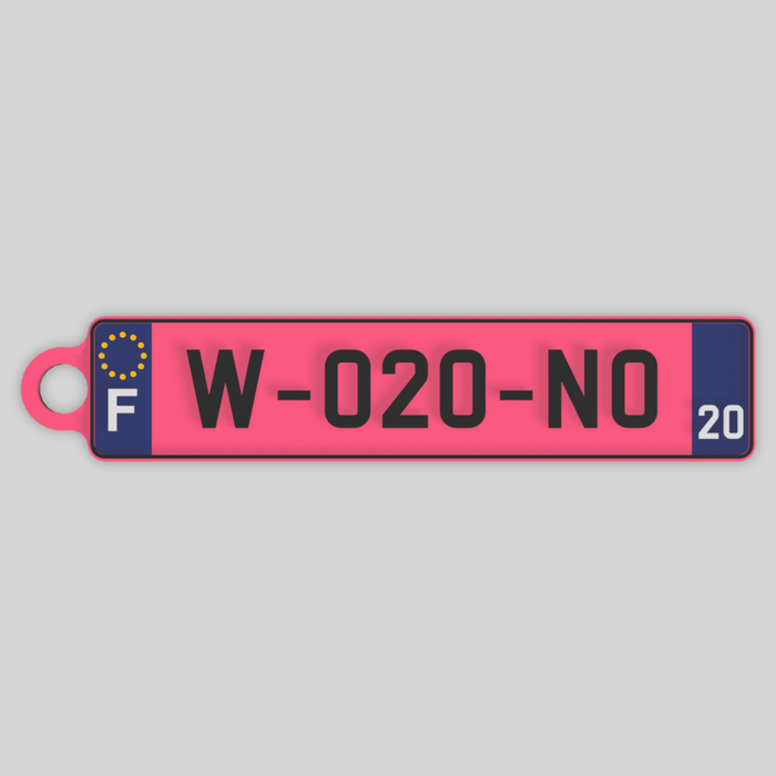 Car License Plate Keychain Pink (FR)